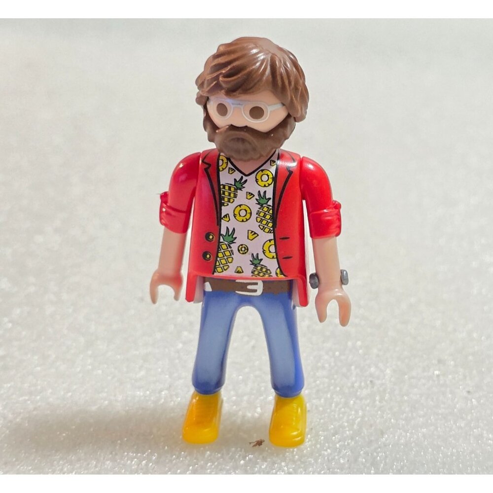 Playmobil Geobra Modern Man Hippie Pineapple Shirt Jeans Vintage 1992 Figure 3"‎